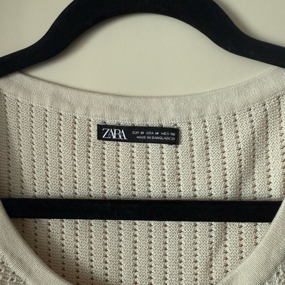 Zara Cream Ribbed Tank Top - Picture 3 of 3